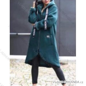 Kabát prodloužený s kapucí dlouhý rukáv dámská (S/M/L ONE SIZE) ITALSKÁ MÓDA IMC22678/DU