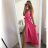 Long summer satin dress with straps women with belt (UNI S / M) ITALIAN FASHION IMM22INFINITE -   green pea -   S / M