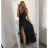 Long summer satin dress with straps women with belt (UNI S / M) ITALIAN FASHION IMM22INFINITE -   green pea -   S / M