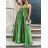Long summer satin dress with straps women with belt (UNI S / M) ITALIAN FASHION IMM22INFINITE -   green pea -   S / M