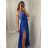 Long summer satin dress with straps women with belt (UNI S / M) ITALIAN FASHION IMM22INFINITE -   green pea -   S / M