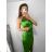 Šaty společenské dlouhé elegantní na ramínka satén dámské (S/M ONE SIZE) ITALSKÁ MÓDA IMPSH236357A/DU -   zelená smaragdová -   S/M/L