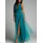 Šaty elegantné dlhé na ramienka šifónové dámske (S/M ONE SIZE) TALIANSKA MODA IMM22Q52303/DUR S/M ružová