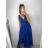 Šaty elegantné dlhé na ramienka šifónové dámske (S/M ONE SIZE) TALIANSKA MODA IMM22Q52303/DUR S/M ružová