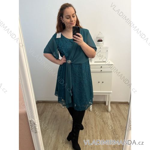 Šaty elegantní společenské  dámské nadrozměr (XL/2XL ONE SIZE) ITALSKÁ MÓDA IMH23VOLTERA