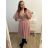 Women's Long Knitted Turtleneck Short Sleeve Dress (S/M ONE SIZE) ITALIAN FASHION IMM22FD51751 XL/2XL pink
