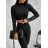 Súprava top dlhý rukáv a nohavice dámske (S/M ONE SIZE) TALIANSKA MÓDA IMWE23122