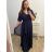 Women's Plus Size Elegant Long Short Sleeve Dress (XL/2XL ONE SIZE) ITALIAN FASHION IMPSH2280302/DU tm. blue