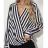 Damen-Tunika/Bluse mit langen Ärmeln und Streifen (S/M Einheitsgröße) ITALIAN FASHION IMM23FS32011