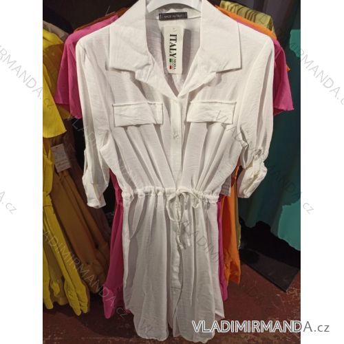 Women's Long Sleeve Shirt Dress (S/M ONE SIZE) ITALIAN FASHION IMH23010