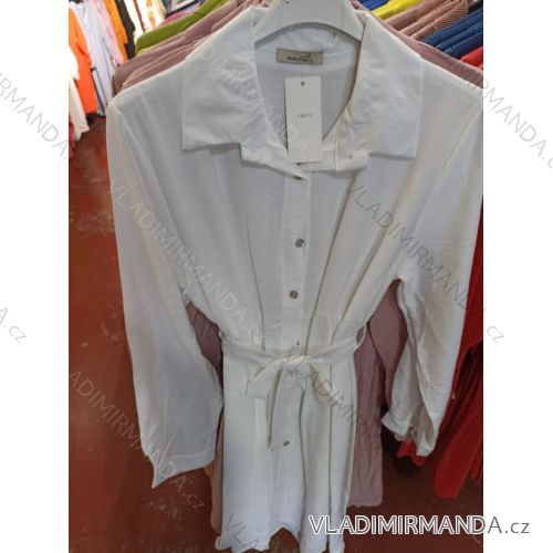 Šaty košeľové dlhý rukáv dámske (S/M ONE SIZE) TALIANSKA MÓDA IMH23013