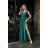 Šaty dlouhé elegantní společenské bez rukávu dámské nadrozměr (34-48) POLSKÁ MÓDA PMLBC23248-13/1 zelená 34