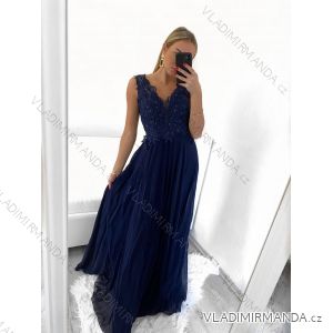 Šaty dlhé elegantné spoločenské na ramienka dámske (S/M ONE SIZE) TALIANSKA MÓDA FMPRP23DF8657