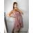 Šaty elegantní společenské na ramínka dámské (S/M ONE SIZE) ITALSKÁ MÓDA IMPSH23C16375