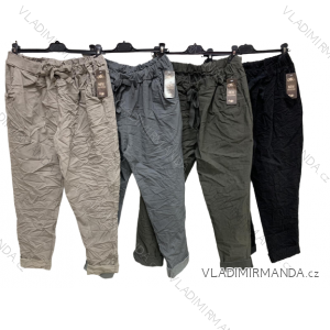 Kalhoty strečové dlouhé dámské nadrozměr (XL/2XL ONE SIZE) ITALSKÁ MÓDA IMC23031
