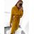 Women's long fleece coat (M / L ONE SIZE) ITALIAN FASHION IMD211105 Camel brown M / L