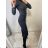 Lange Leggings DAMENLEDER (UNI S-M) ITALIENISCHE MODE IMM20FD3063 schwarz XL