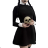 Women's Long Sleeve Collar Dress (S/M ONE SIZE) ITALIAN FASHION IMPBB23P24043