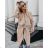 Women's long fleece coat (M / L ONE SIZE) ITALIAN FASHION IMD211105 Camel brown M / L