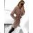 Women's long fleece coat (M / L ONE SIZE) ITALIAN FASHION IMD211105 Camel brown M / L
