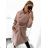 Women's long fleece coat (M / L ONE SIZE) ITALIAN FASHION IMD211105 Camel brown M / L
