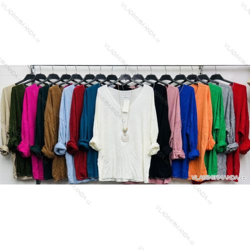 Women's Long Sleeve Pendant T-Shirt (S/M ONE SIZE) ITALIAN FASHION IMWD23136