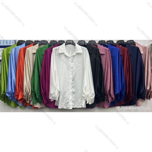 Košile dlouhý rukáv dámská nadrozměr (XL/2XL ONE SIZE) ITALSKÁ MÓDA IMWD23151