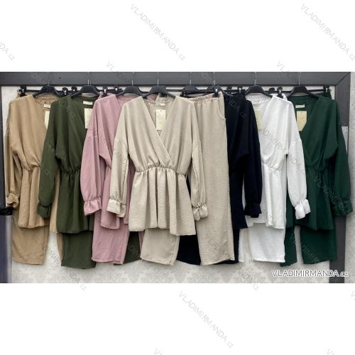 Souprava elegantní letní halenka a kalhoty dámská (S/M ONE SIZE) ITALSKÁ MÓDA IMWB23179