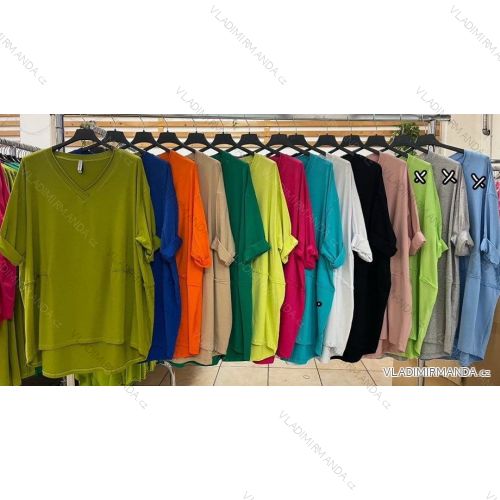 Tunika oversize 3/4 dlouhý rukáv dámská nadrozměr (3XL/4XL ONE SIZE) ITALSKÁ MÓDA IMWT23200