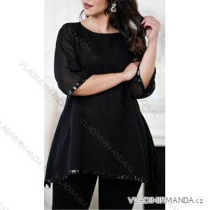 Tunika oversize 3/4 dlouhý rukáv dámská nadrozměr (2XL/3XL ONE SIZE) ITALSKÁ MÓDA IMWT23228