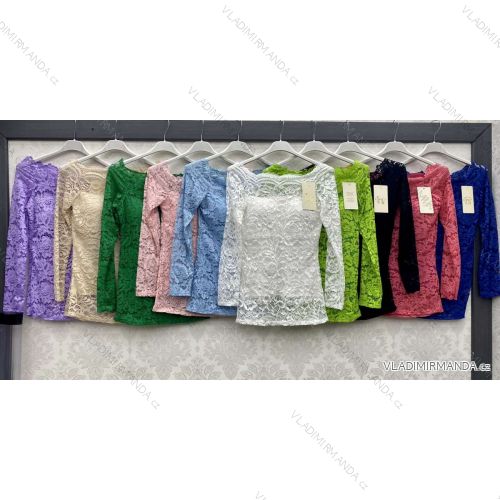 Tričko krajkové dlhý rukáv dámske (S/M ONE SIZE) TALIANSKA MÓDA IMWB23257
