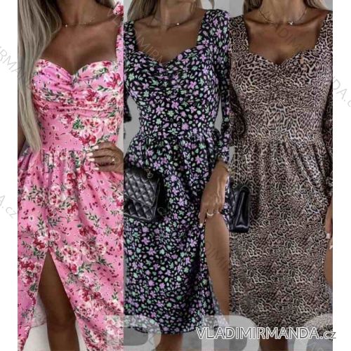 Šaty letní dlouhý rukáv dámské (S/M ONE SIZE) ITALSKÁ MÓDA IMWGB23302