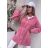 Women's Long Sleeve Hooded Alpaca Coat (S/M ONE SIZE) POLISH FASHION IMWA23304