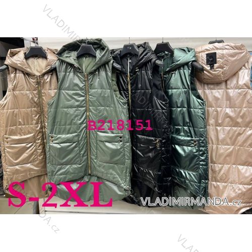 Vesta jarní s kapucí dámská (S-2XL) POLSKÁ MÓDA PMLB23B218151