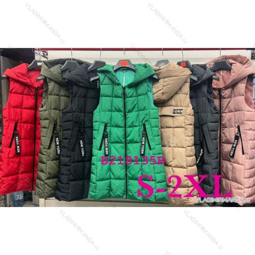 Vesta jarní s kapucí dámská (S-2XL) POLSKÁ MÓDA PMLB23B218135B