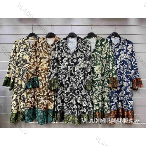 Šaty košeľové dlhý rukáv dámske (S/M ONE SIZE) TALIANSKA MÓDA IMWGS23360