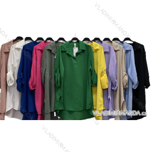 Tunika košilová dlouhý rukáv dámská (XL/2XL ONE SIZE) ITALSKÁ MÓDA IMC23074