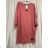 Šaty klasik bavlněné dlouhý rukáv dámské (M/L ONE SIZE) ITALSKÁ MÓDA IMD22787 Wine M / L