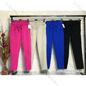 Kalhoty dlouhé s páskem dámské (S/M ONE SIZE) ITALSKÁ MÓDA IMPGM2311917