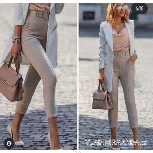 Summer long satin women's pants (S / M ONE SIZE) ITALIAN FASHION IMM2215328