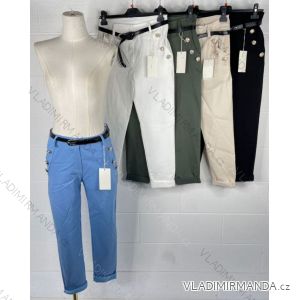 Kalhoty dlouhé s páskem dámské (S/M ONE SIZE) ITALSKÁ MÓDA IMPBB232N17070