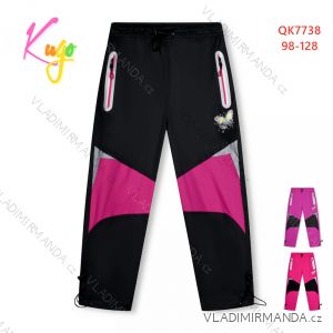 Kalhoty šusťákové s bavlněnou podšívkou dětské dívčí (98-128) KUGO QK7738