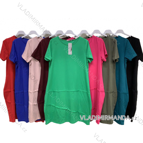 Women's Cotton Short Sleeve Dress (S/M/L ONE SIZE) ITALIAN FASHION IMC23142