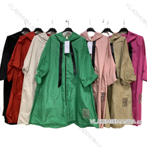 Bunda prodloužená s kapucí dámská nadrozměr (3XL/4XL ONE SIZE) ITALSKá MóDA IMC23151