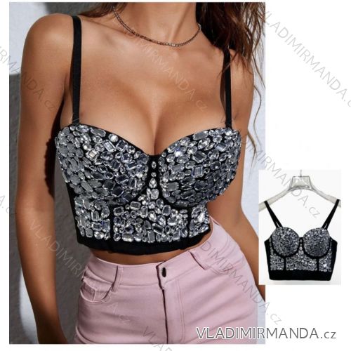 Top/croptop na ramínka dámský (S/M ONE SIZE) ITALSKÁ MÓDA IMPLP2300300018