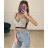 Top/croptop na ramínka dámský (S/M ONE SIZE) ITALSKÁ MÓDA IMPLP2305400018