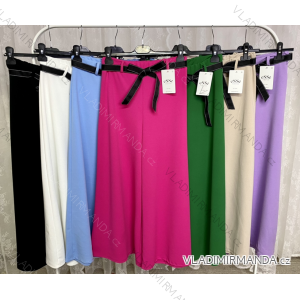 Kalhoty dlouhé s páskem dámské (S/M ONE SIZE) ITALSKÁ MÓDA IMPLP2386390065