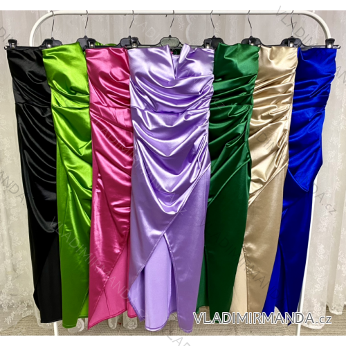 Šaty elegantní společenské carmen bez rukávu dámské (S/M ONE SIZE) ITALSKÁ MÓDA IMPLP2323385013