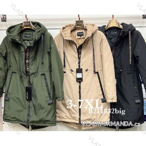 Bunda parka jarná s kapucňou dámska nadrozmer (3XL-7XL) POLSKÁ MÓDA PMLB23B211832