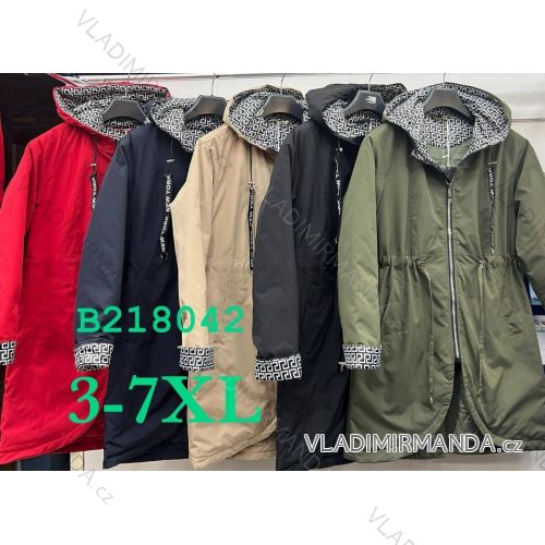 Frühlings-Parkajacke mit Kapuze für Damen in Übergröße (3XL-7XL) POLISH FASHION PMLB23B218042